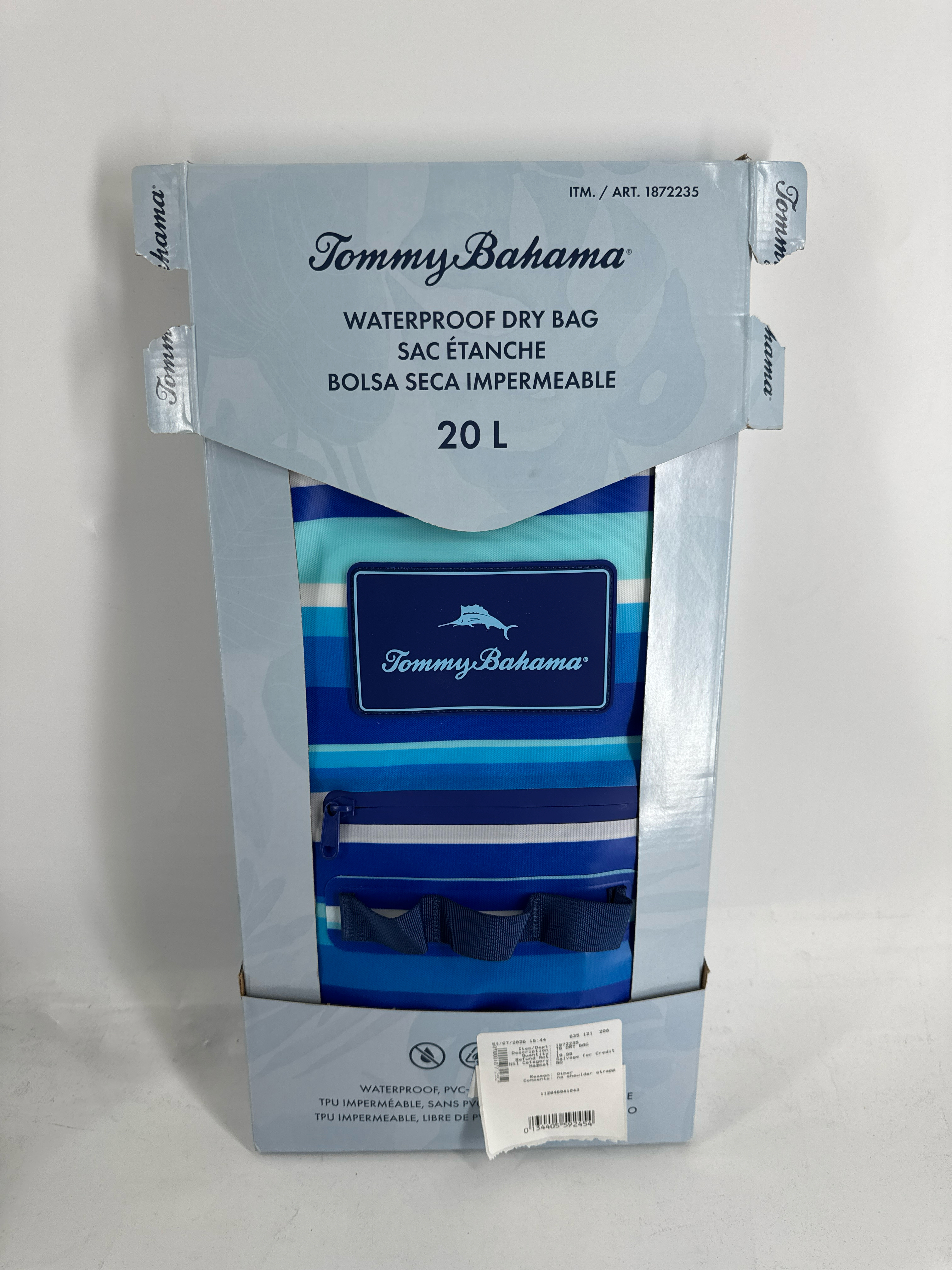 Tommy Bahama Dry Bag Waterproof Roll-Top Recycled Polyester Beach Boating