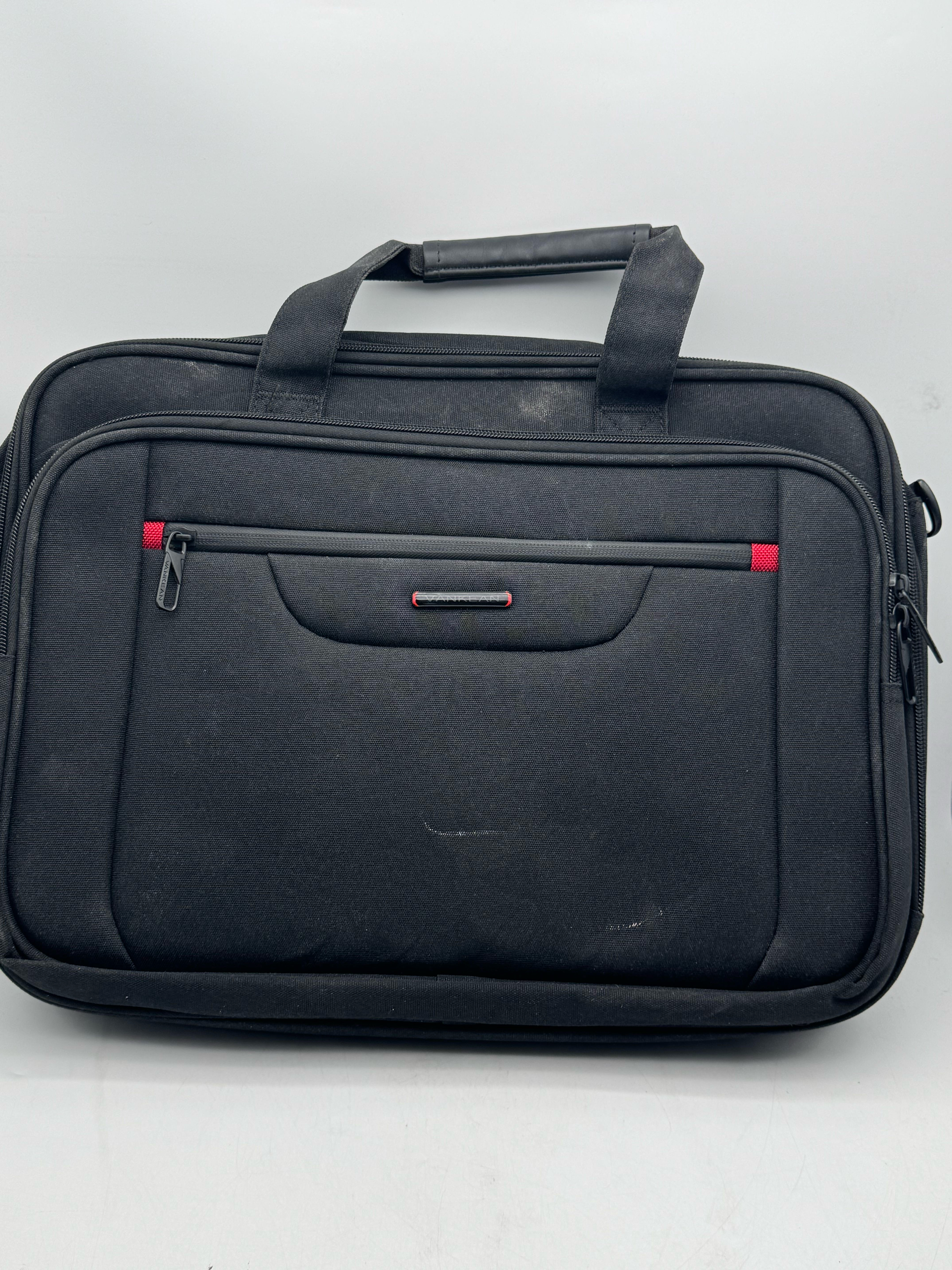 VANKEAN V-1903 17.3 in Expandable Water-Repellent Laptop Briefcase Bag Black